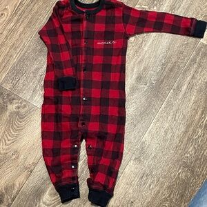 Wild & Cozy Red and Black Plaid Onesie